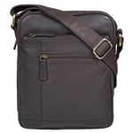 STILORD 'Diego' Sacoche Homme Cuir Petit Sac Bandoulière Vintage pour 9.7 Pouces iPad DIN A5 Tablette PC Sac Messager en Cuir véritable, Couleur:Marron - foncé pâle