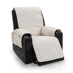 TIANSHU Housse Fauteuil Relax Imperméable, Housse pour Canapé Relax Housse Matelasse Réversible Chat Chiens Fauteuil Protection Lavable Résistant à l'usure Antidérapant(1 Place, Blanc Ivoire)