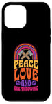 iPhone 12 Pro Max Peace Love And Axe Throwing Bohemian Rainbow Case