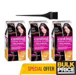 L'Oreal Casting Creme Gloss 323 Chocolat Noir Cheveux Couleur 3-pack Ammoniaque