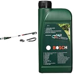 Bosch Home and Garden UniversalChainPole 18 Cordless Telescopic Chainsaw with 18 V Lithium-Ion Battery + Chainsaw Oil for Bosch AKE Chainsaws, Biodegradable, 1 L