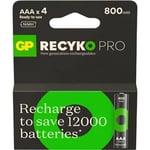 GP ReCyko Pro AAA-batteri 800 mAh, 4-pack