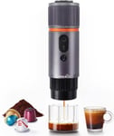 CONQUECO Portable Espresso Machine Travel: 12V Car Coffee Maker with Battery for