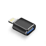 Adaptateur OTG USB 3.0 pour iPhone,IOS 13 ci-dessus,Pluies Male vers USB 3.0,iPhone 14 13 12 11 Pro XS Max Poly X 8 Plus 7 6s IPad - Type OTG Black