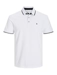 Jack and Jones Mens Tipped Pique Slim Fit Polo Shirt White XS