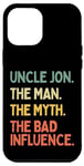 Coque pour iPhone 12 Pro Max Oncle Jon Citation drôle The Man The Myth The Bad Influence