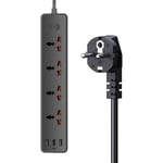 Multiprise Electrique usb Tonchean avec 4 prises secteur + 3 ports usb-a, Multiprise Bureau usb avec Interrupteur Cordon de 1.2m Protection contre