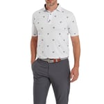 FootJoy Thistle Print Pique Herre Hvit XXL