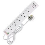 5 GANG 2M EXTENSION LEAD WITH DUAL USB 2.4A  SURGE PROTECTED 5 WAY 2 Meter LEAD