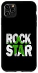 Coque pour iPhone 11 Pro Max Graphisme vert vieilli Green Rock Star