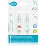 Nuvita Sonic Clean&Care Replacement Brush Heads Erstatningshoveder til batteridrevet sonisk tandbørste til babyer Sonic Clean&Care Small Red/Green 3 m+ 2 stk.