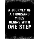 Artery8 A Journey Of A Thousand Miles Begins With One Step Inspirational Positive Motivational Gym Workout Living Room Typography Unframed Wall Art Print Poster Home Decor Premium