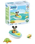 Playmobil 71707 Junior & Disney : Mickey avec Bateau - Comprend Mickey, Un Bateau, Une Tortue et Un Poisson - Jouet fabriqué à partir de matières d'origine végétale - Dès 18 Mois