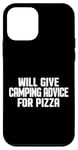 Coque pour iPhone 12 mini Le camping-car amusant donnera des conseils de camping pour la pizza