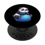 Panda on Balle d'exercice Gym Fitness Entraînement PopSockets PopGrip Adhésif