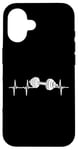 Coque pour iPhone 16 Design haltère pour les amateurs de musculation