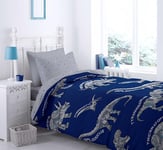 Catherine Lansfield Dinobot Housse de Couette + taie d'oreiller pour lit de 105 cm (180 x 220 + 50 x 125)