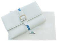 LACOSTE PURSE WALLET Women's Leather Vintage L13 Chantaco Slg 9 White NEW