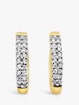 Milton & Humble Jewellery Pre-Loved 18ct White & Yellow Gold Diamond Double Row Hoop Earrings