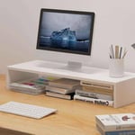 White Computer Monitor Screen Riser Pc Laptop Desk-top Stand Home/office/work