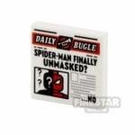 Printed Tile 2x2 Daily Bugle Newspaper Spider-Man Unmasked