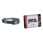 PETZL - Lampe TIKKA v2 - Unisex, Gris, Taille Unique & Batterie CORE - Unisex, Noir, Taille Unique