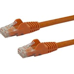 StarTech.com Câble réseau Cat6 UTP sans crochet - 50 cm Orange - Cordon Ethernet RJ45 anti-accroc - Câble patch (N6PATC50CMOR)