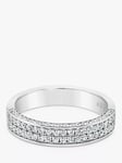 Milton & Humble Jewellery Pre-Loved Brown & Newrith 18ct White Gold Double Row Diamond Half Eternity Ring