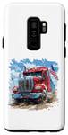 Coque pour Galaxy S9+ Camion conducteur patriotique drapeau USA rouge blanc et bleu camions fourgon