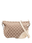 Pre-loved GUCCI GG Canvas and Leather Shoulder Bag, Neutral