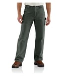 Carhartt Men's Washed Duck Dungaree Flannel Lined Work Pant - Moss - 34W x 30L