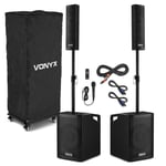 VX1050 Active PA Speaker System with Mounts & Mic Bluetooth Loud Mobile DJ Set