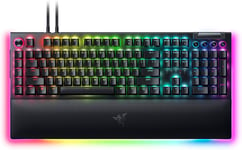 BlackWidow V4 Pro (Switches Verts) - Clavier Gamer Mécanique (Switches Mécaniques Clicky, Molette, 8 Touches Macro Dédiées, Repose-Poignet en Similicuir, RGB Chroma) Clavier US | Noir