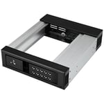 StarTech.com 5.25" to 3.5" Trayless Hard Drive Hot Swap Bay - Removable Hard Drive Bay for 3.5" SATA/SAS Drives - Aluminum (HSB1SATSASBA)