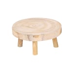 Tabouret En Bois Massif Imprimé, Pot De Fleurs, Support De Banc Rond Pour Plantes Et Base Succulente