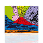 Declea Tableau moderne Vesuvius Andy Warhol Reproduction sur toile Impression Vésuve Toile en coton, cadre en bois, prêt à accrocher, multicolore, 100 x 80 cm