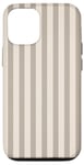 Coque pour iPhone 12/12 Pro Joli motif rayé neutre beige clair lignes verticales