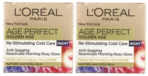 2 X Loreal Paris Age Perfect Golden Age Night Cream Moisturiser 50ml (Brand New)
