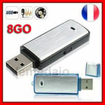 Micro Espion Clé USB Enregistreur Dictaphone 8GO 8GB Compact