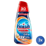 3x Finish Dishwasher Gel All-in-1 600 Ml. Max Odor