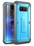 SUPCASE Unicorn Beetle Shield Full-Body Rugged Holster Case for Samsung Galaxy S8, Blue/Black