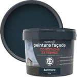 Peinture extérieure façade conditions extrêmes GoodHome gris anthracite Baltimore 10L