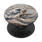 Blue N Cream Teckel Kanagawa Art Beach PopSockets PopGrip Adhésif