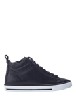 Moda in Pelle Aleize Leather Hi-Top Trainers, Black