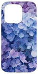 Coque pour iPhone 15 Pro Motif floral bleu hortensias