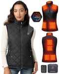 GOTOBI Gilet chauffant pour femme avec batterie externe de 16000 mAh - Gilet chauffant avec 9 zones de chauffage et 3 températures réglables - Gilet chauffant pour activités de plein air, randonnée,