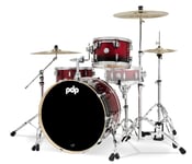 PDP Concept Maple Shell Pack, 3pc, 24'' - Red to Black Fade Lacquer