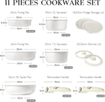 GiPP Pots and Pans Set Non Stick,11PCS Cookware Sets Nonstick Detachable Kitchen