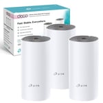 TP-Link Deco E4 Whole Home Mesh Wi-Fi System, Seamless and Speedy (AC1200), 2×100Mbps Ethernet Ports, Work with Amazon Echo/Alexa, Router and WiFi Booster Replacement, Parent Control, Pack of 3