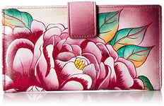 Anna by Anuschka women's 183318331833.1833 ?18331833183318331833 Hand Painted Genuine Leather Wallet, Elegant Peony, One Size UK